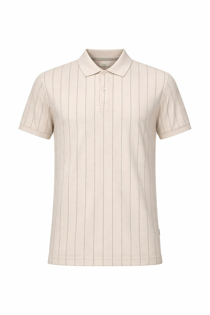 Men Pristine Striped Polo Collar T-shirt