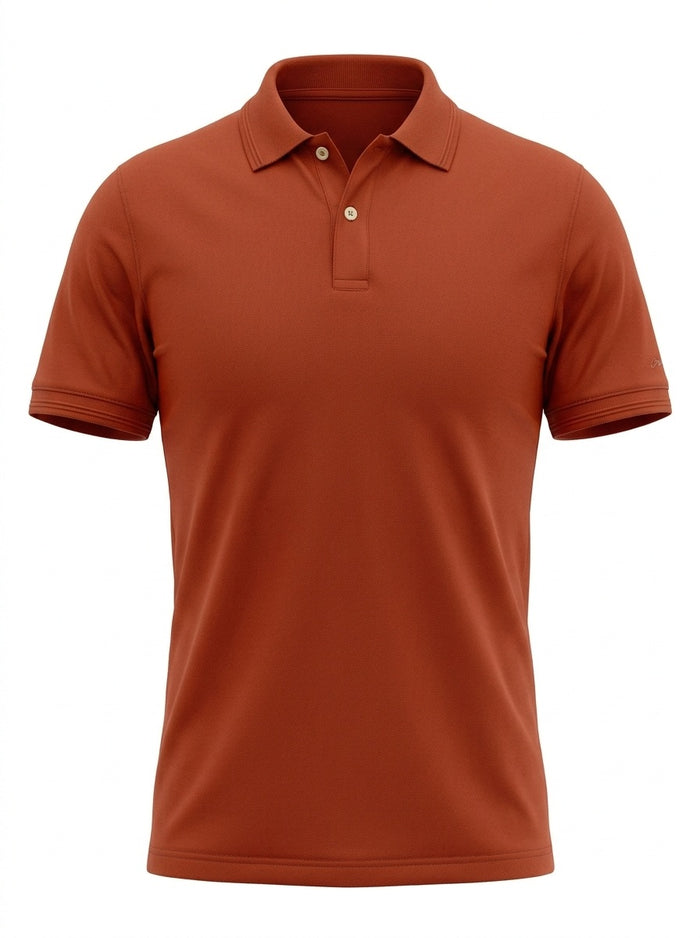 Men Rust Sold Polo Collar T-shirt