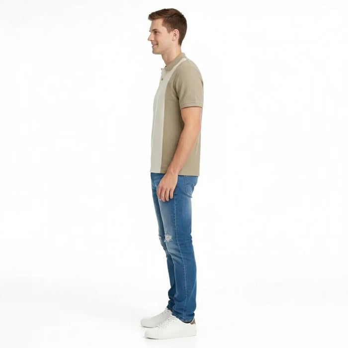 Men Safari Colourblocked Polo Collar T-shirt