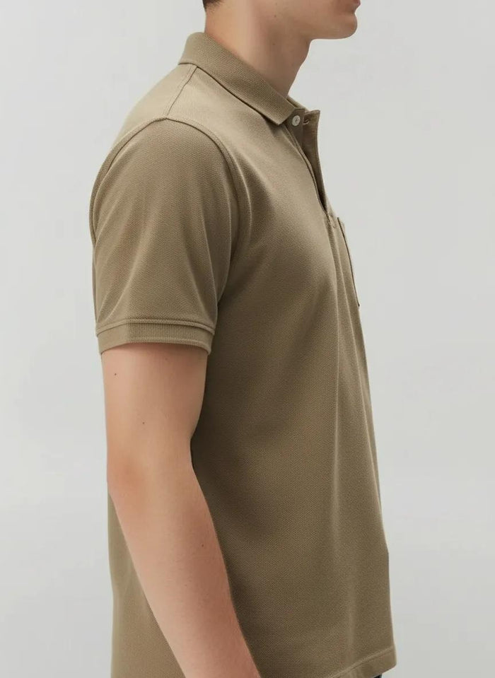 Men Safari Polo Collar Pockets T-shirt