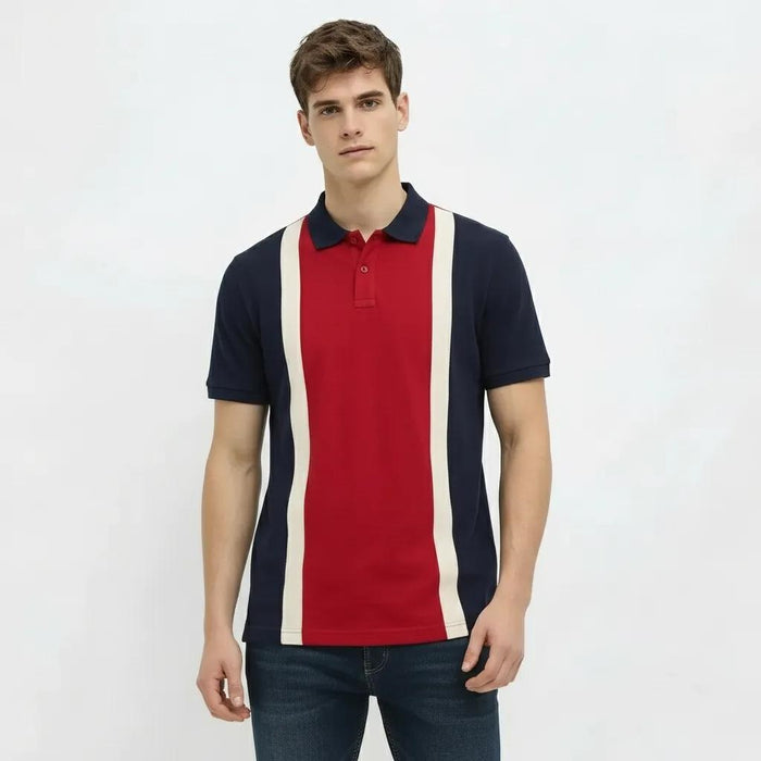 Men Salsa Colourblocked Polo Collar T-shirt