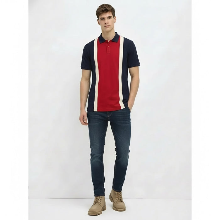 Men Salsa Colourblocked Polo Collar T-shirt
