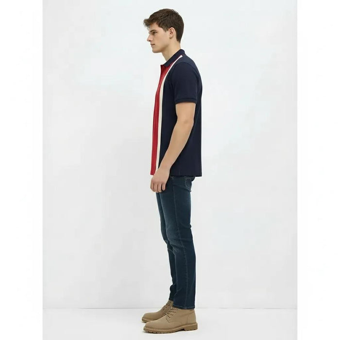 Men Salsa Colourblocked Polo Collar T-shirt