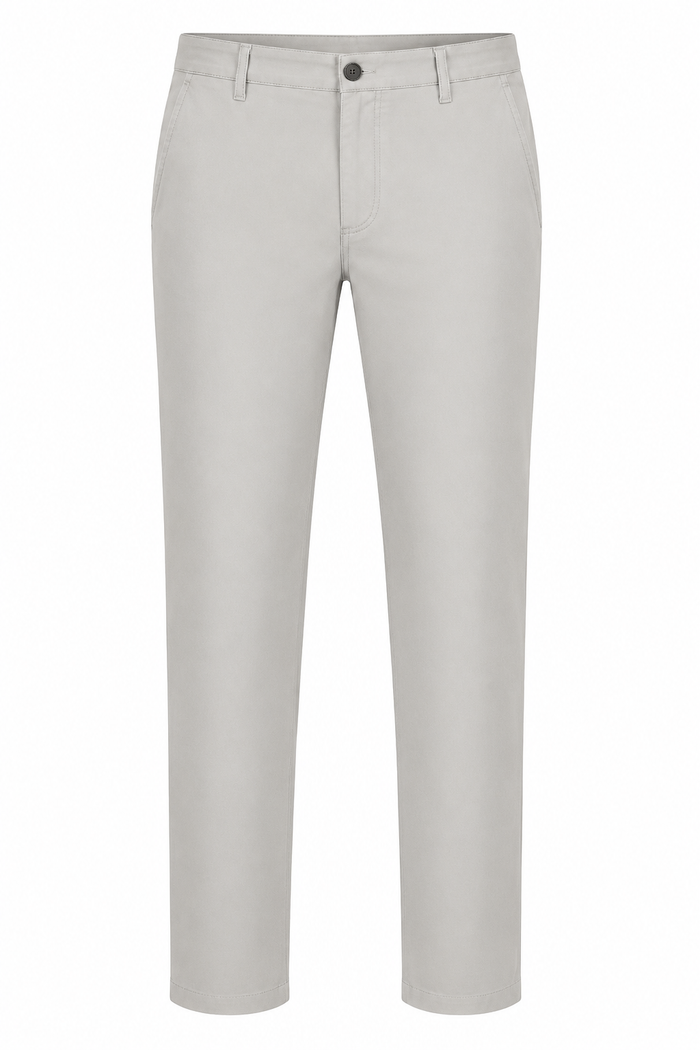 Men Silver Chinos Trousers