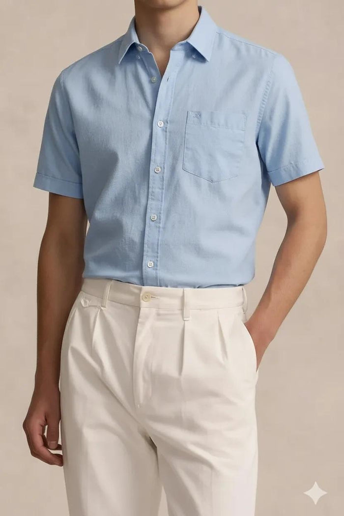 Men Silver Grey Polo Neck Solid Casual Shirt