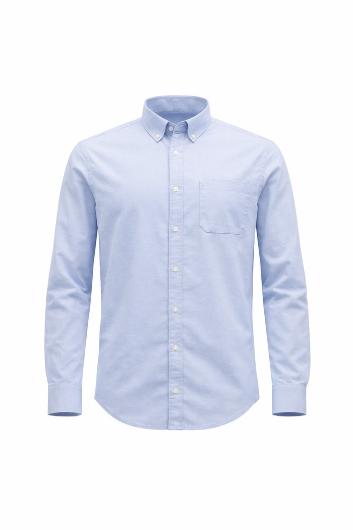 Men Sky Blue Solid Casual Shirt