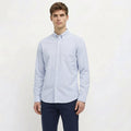 Men Sky Blue Striped Casual Shirt