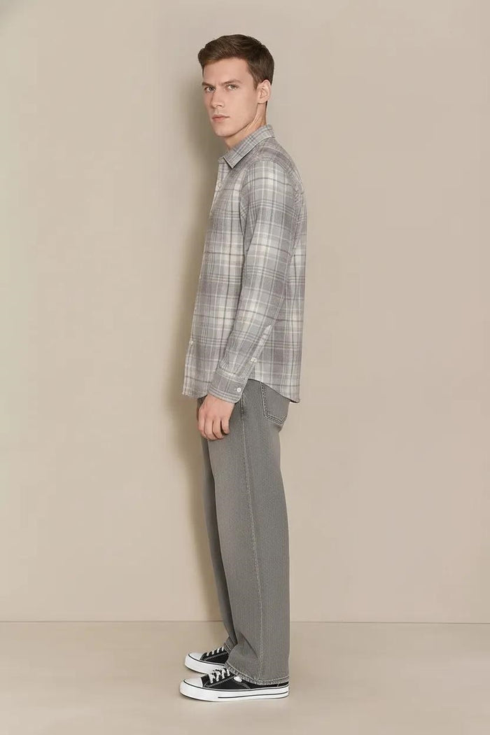 Men Sky Checked Casual Shirt