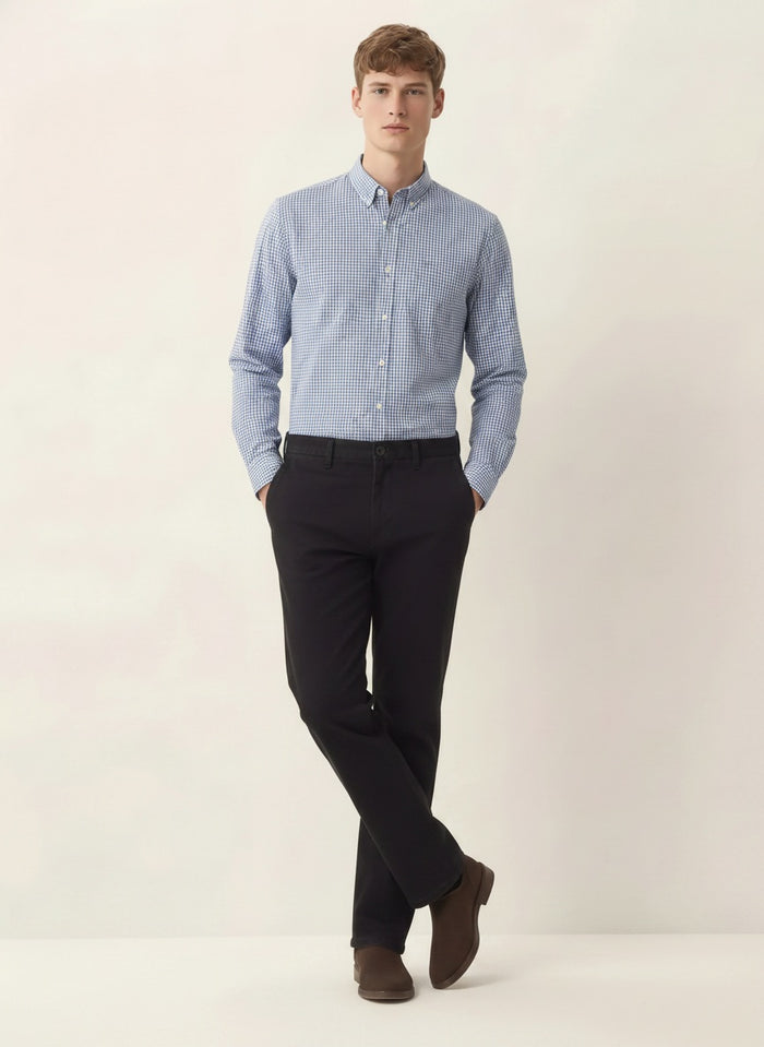 Men Sky Gingham Checks Checked Casual Shirt