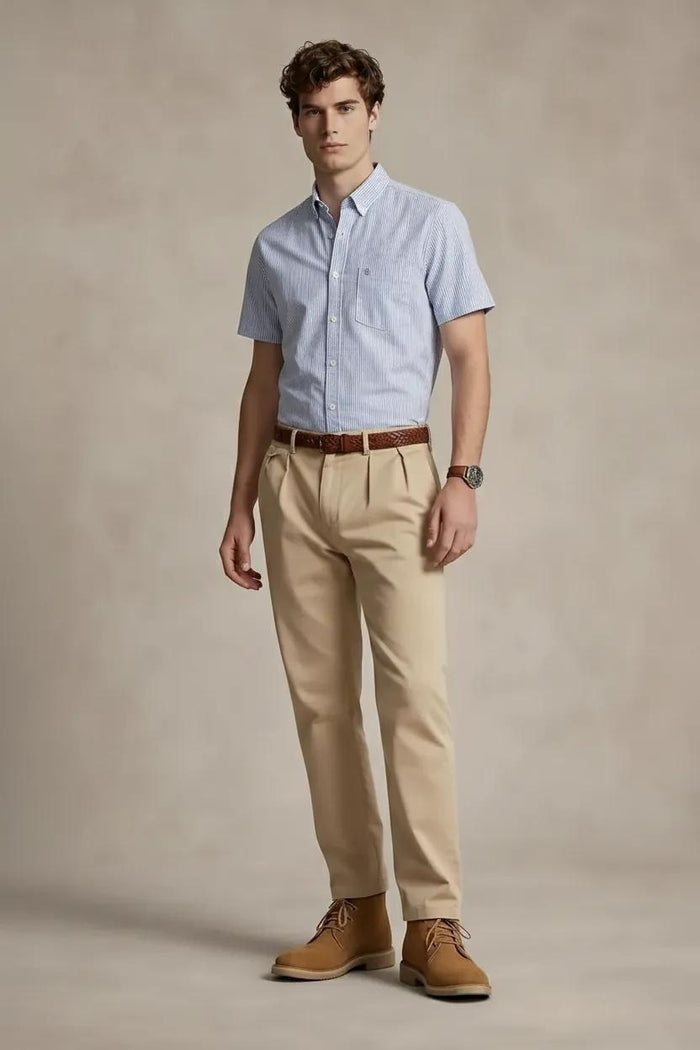 Men Sky Striped Casual Shirt