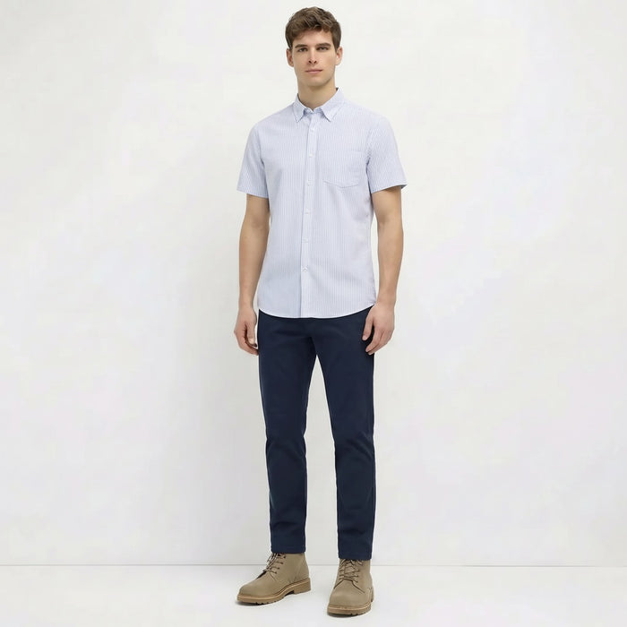 Men Sky Striped Casual Shirt