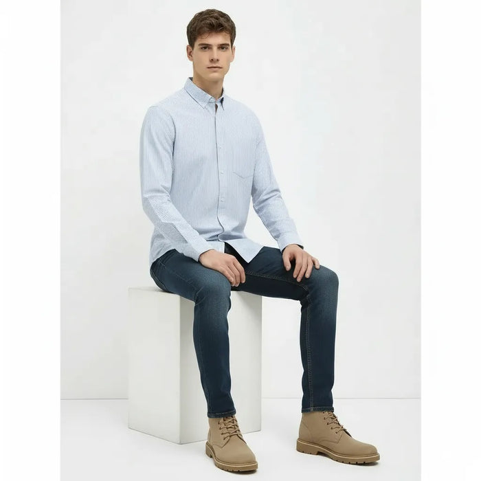 Men Sky Striped Casual Shirt