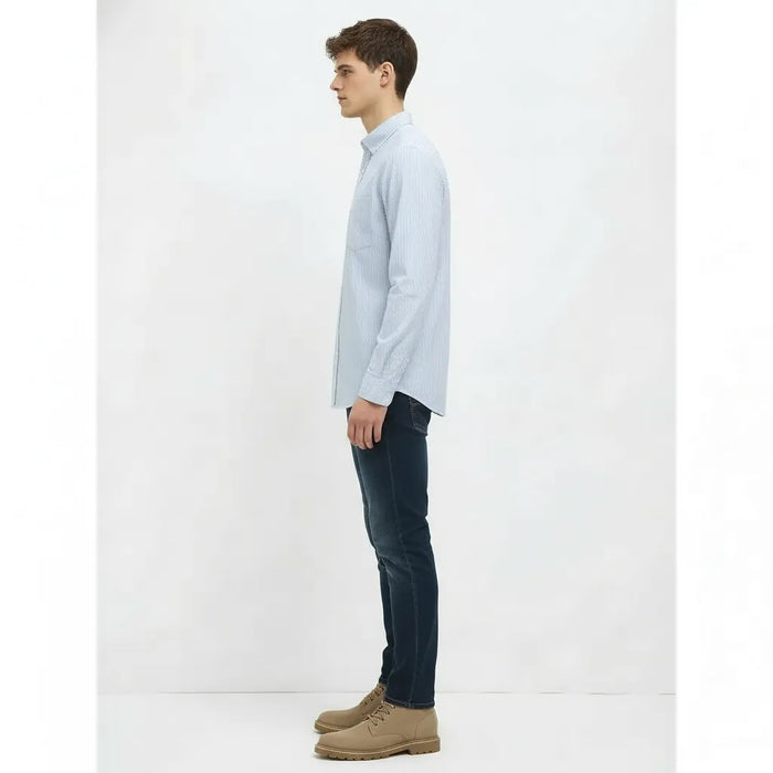 Men Sky Striped Casual Shirt