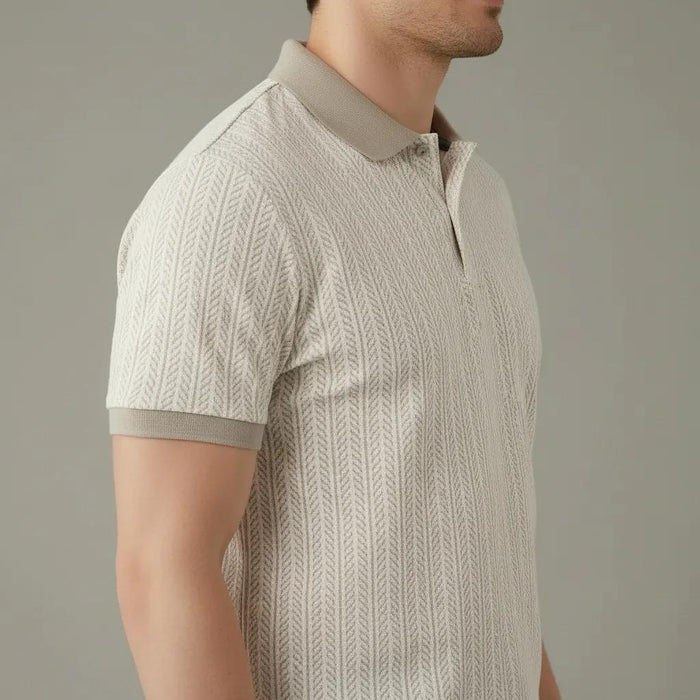 Men Stone Polo Collar Solid T-shirt