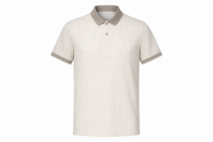 Men Stone Polo Collar Solid T-shirt