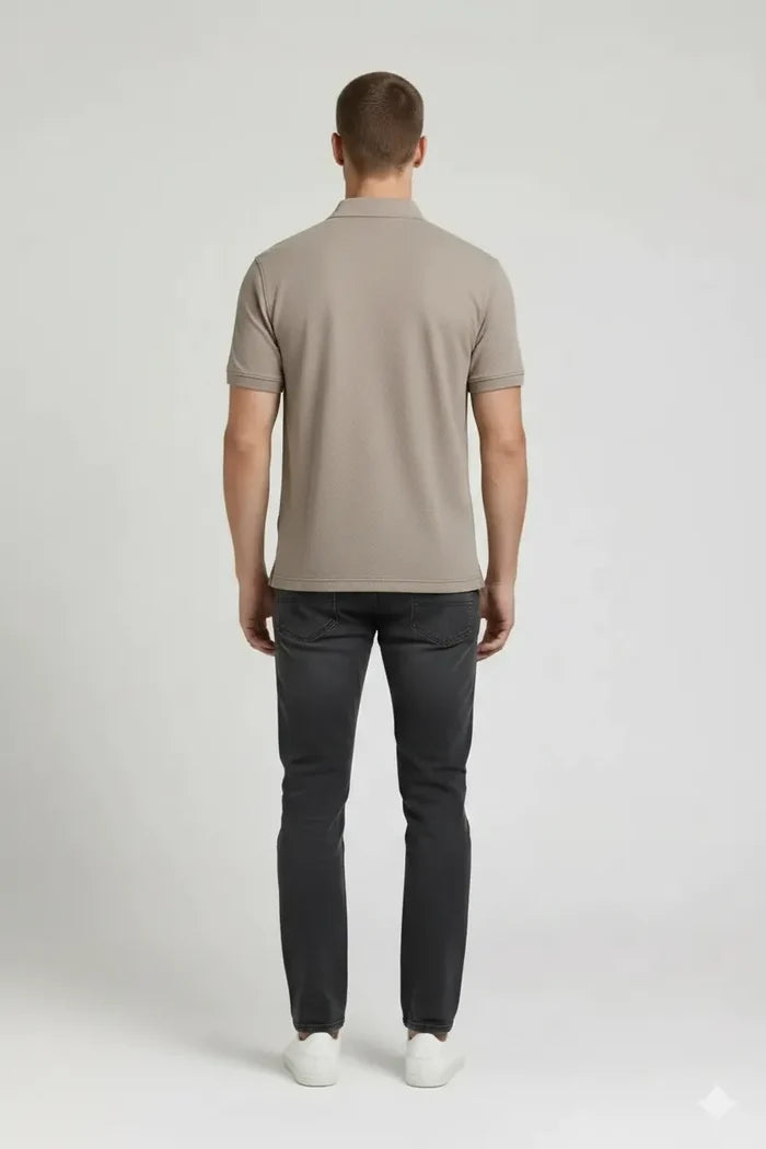 Men Stone Polo Collar T-shirt