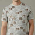 Men Stone Round Neck Typography Printed T-shirt
