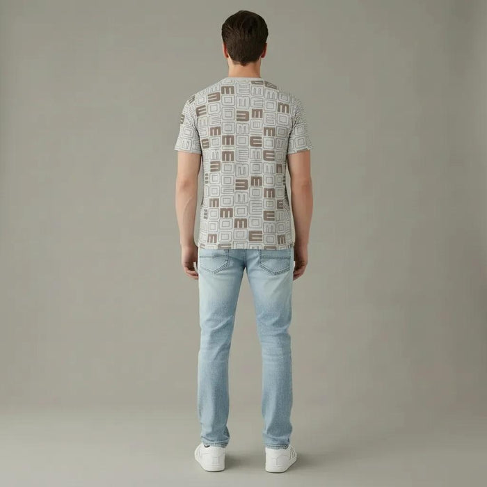 Men Stone Round Neck Typography Printed T-shirt