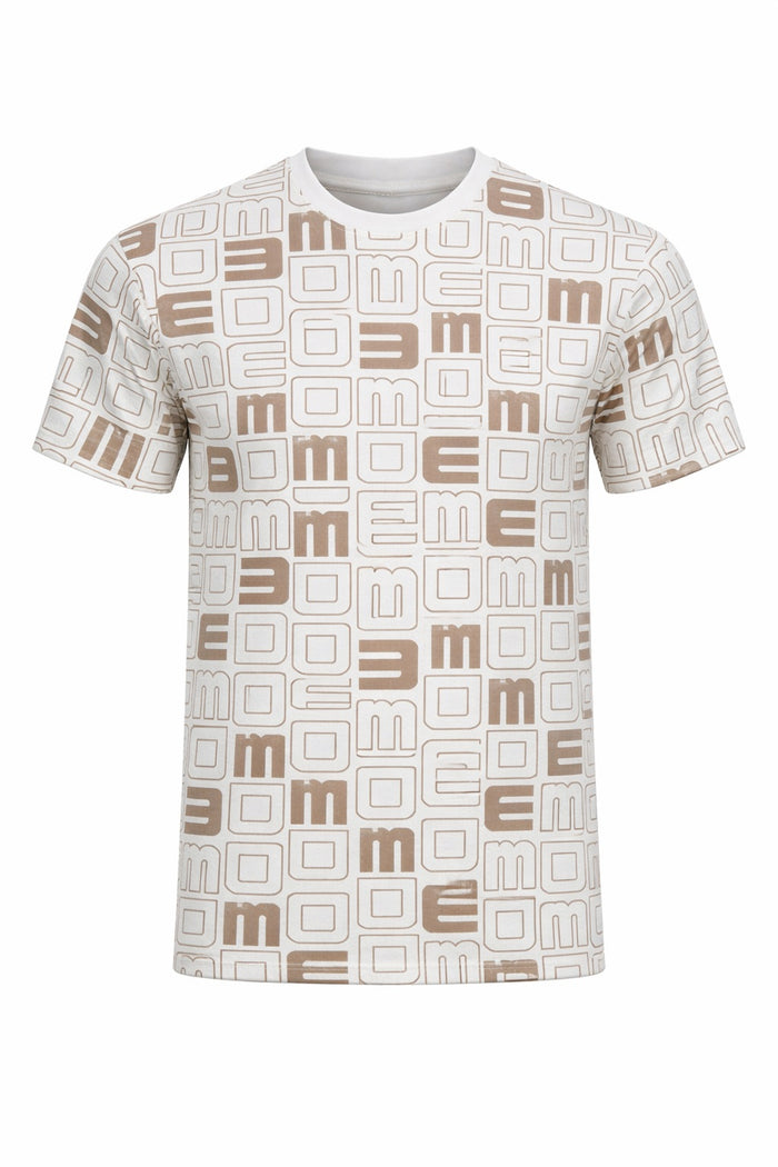Men Stone Round Neck Typography Printed T-shirt