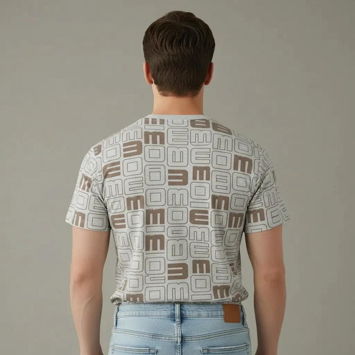 Men Stone Round Neck Typography Printed T-shirt