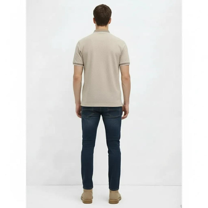 Men Stone Sold Polo Collar T-shirt