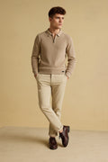 Men Stone Solid  Polo Collar T-shirt