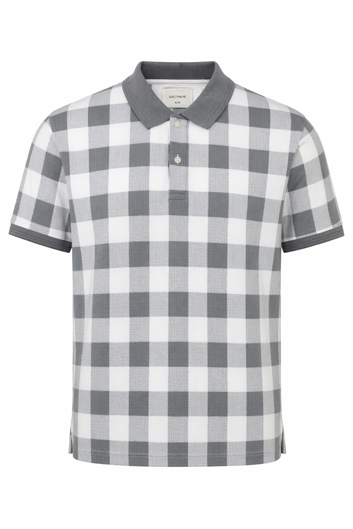 Men Storm Checked Polo Collar T-shirt