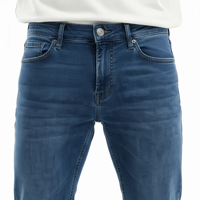 Men Straight Fit Mid-Rise Light Fade Stretchable Jeans