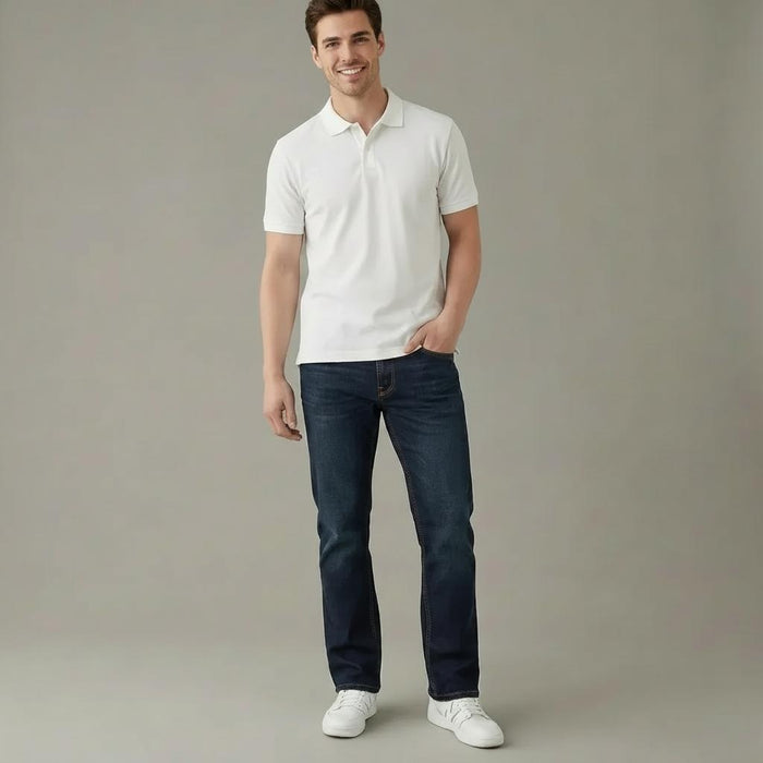Men Straight Fit Mid-Rise Light Fade Stretchable Jeans