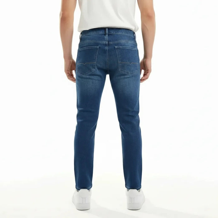 Men Straight Fit Mid-Rise Light Fade Stretchable Jeans