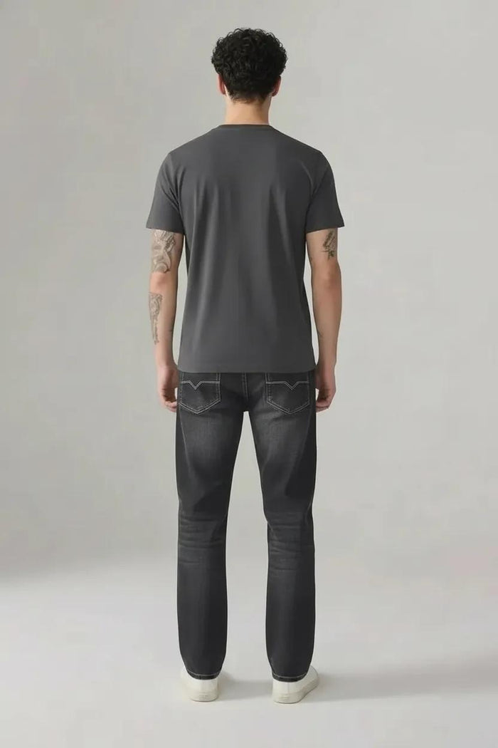 Men Straight Fit Mid-Rise Light Fade Stretchable Jeans