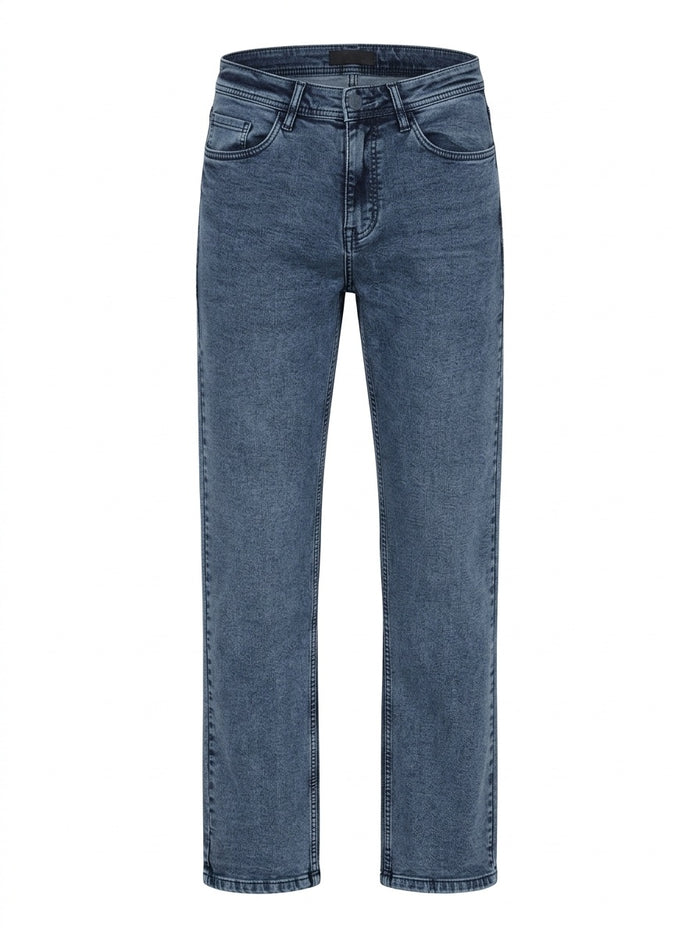 Men Straight Fit Mid-Rise Light Fade Stretchable Jeans