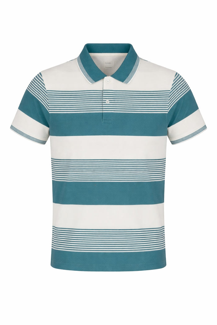 Men Surf Spray Colourblocked Polo Collar T-shirt