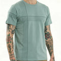 Men Surf Spray Striped Round Neck T-shirt