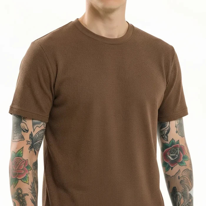 Men Tan T-shirt