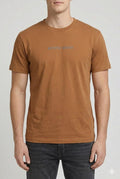 Men Tan Typography Printed T-shirt