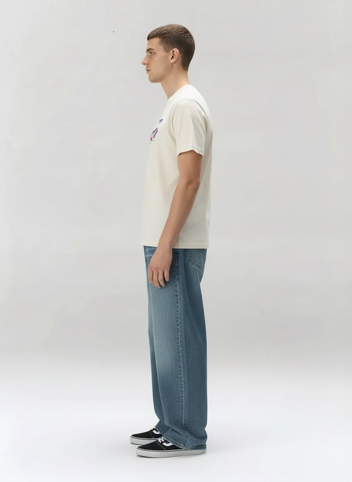Men Vanilla Round Printed T-shirt