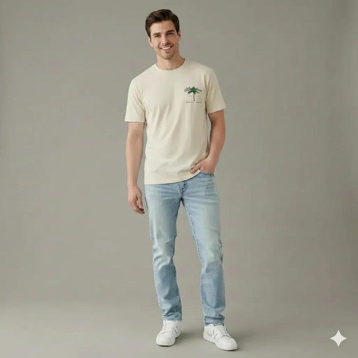 Men Vanilla Typography Printed Tropical T-shirt