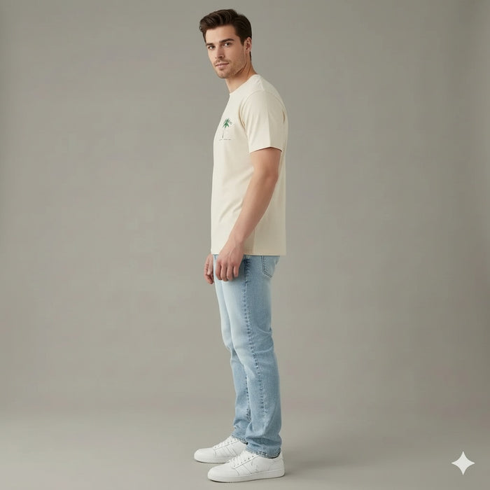 Men Vanilla Typography Printed Tropical T-shirt