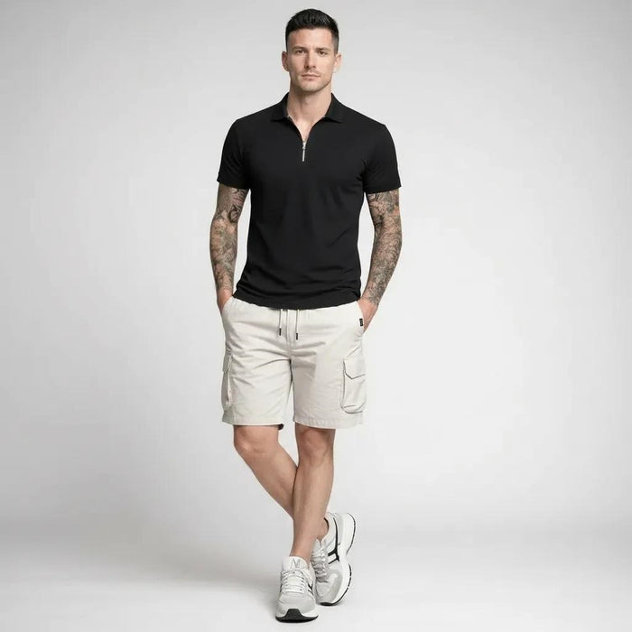 Men White Cargo Shorts