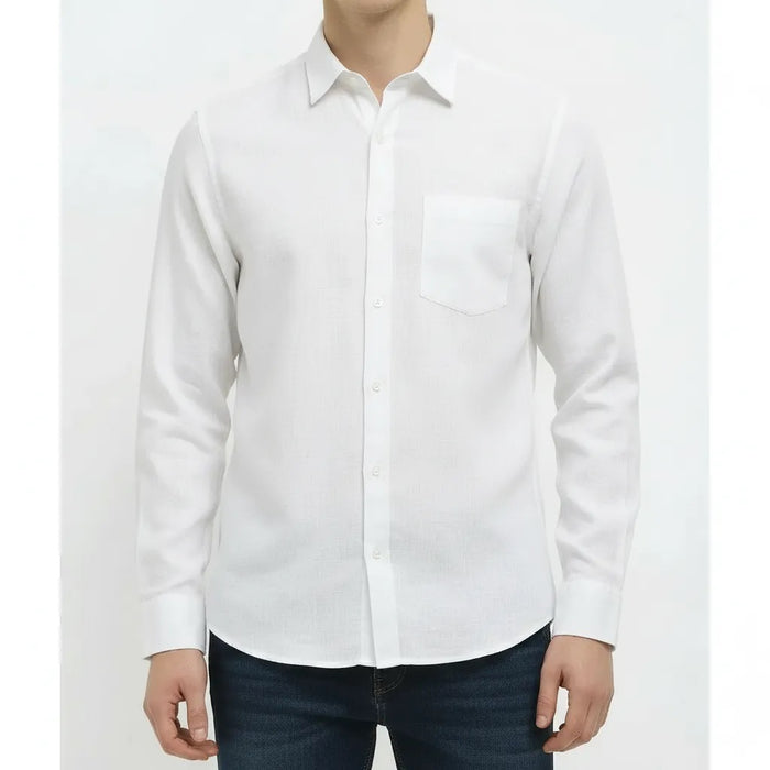 Men White Casual Shirt