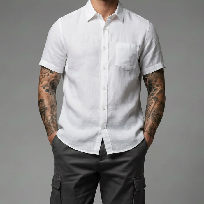 Men White Casual Shirt