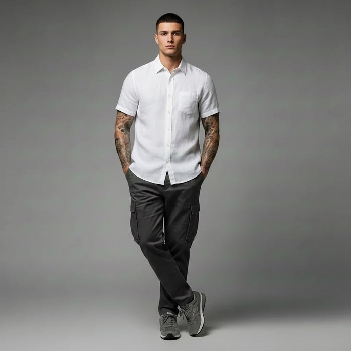 Men White Casual Shirt