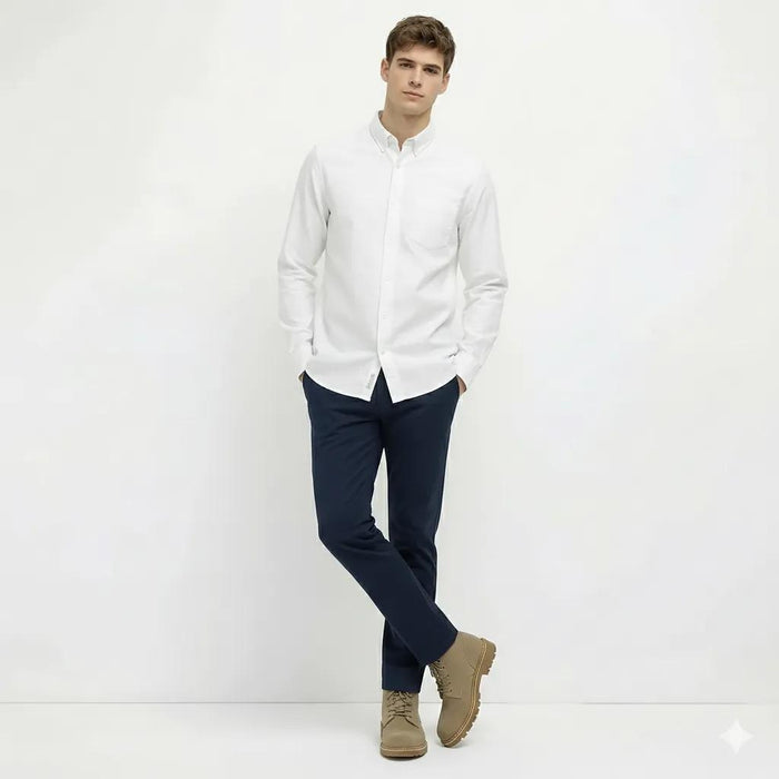 Men White Casual Shirt