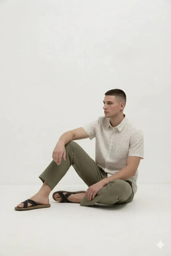 Men White Printed Casual Shirt