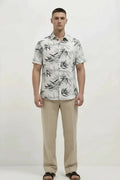 Men White Printed Casual Shirt