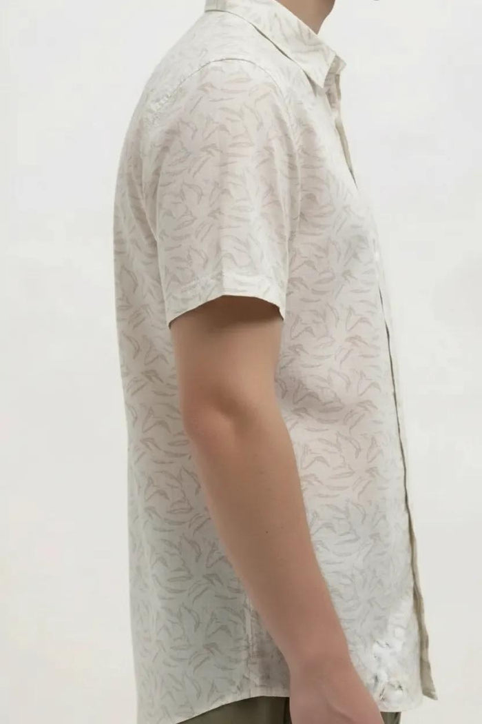 Men White Printed Casual Shirt