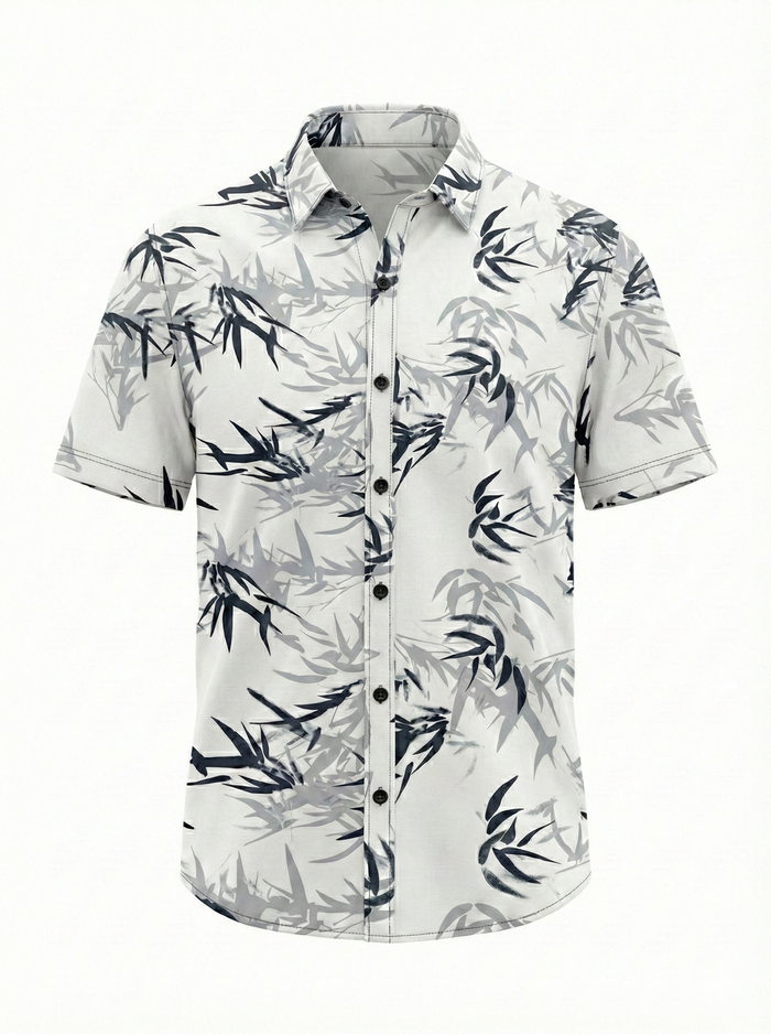 Men White Printed Casual Shirt
