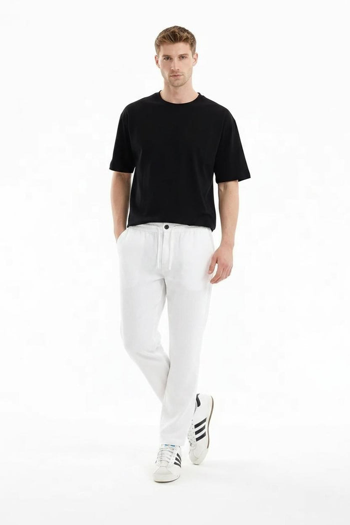 Men White Regular Fit Track Pants