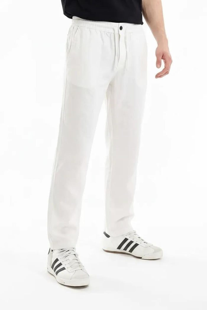 Men White Regular Fit Track Pants